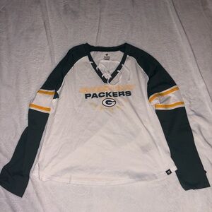 Women’s Fanatics Green Bay Packers Lace Up Long Sleeve Shirt XXL